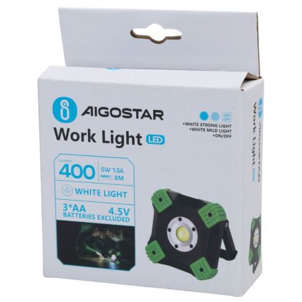 Aigostar - LED Pracovné svietidlo LED/5W/3xAA 6500K IP44