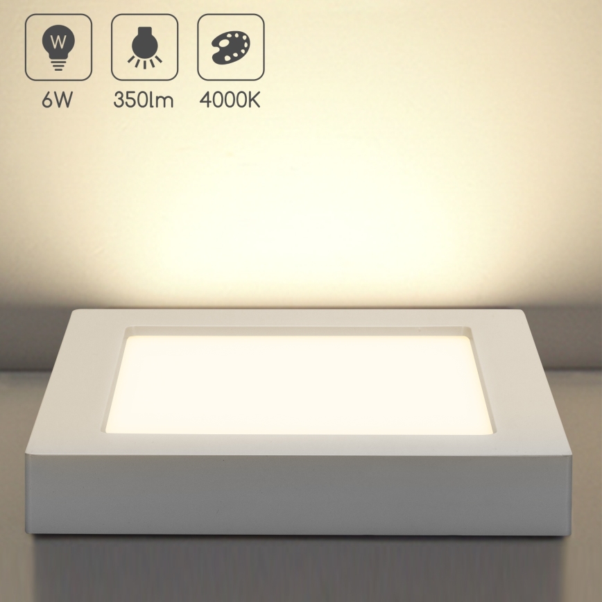 Aigostar - LED prisadené stropné svietidlo LED/6W/230V 4000K 12,2x12,2 cm biela