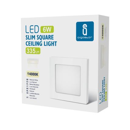 Aigostar - LED prisadené stropné svietidlo LED/6W/230V 4000K 12,2x12,2 cm biela