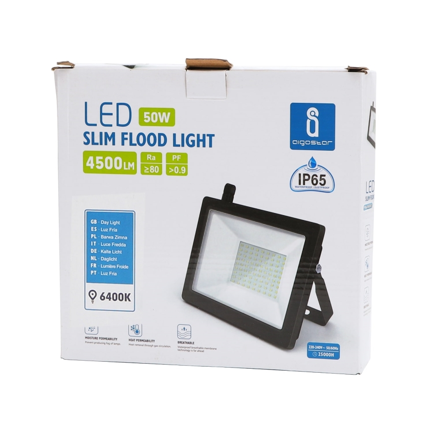 Aigostar - LED Reflektor LED/50W/230V 6400K IP65 čierna