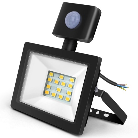 Aigostar - LED Reflektor so senzorom LED/10W/230V 4000K IP65 čierna