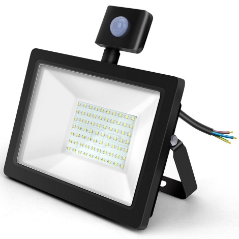 Aigostar - LED Reflektor so senzorom LED/50W/230V 6400K IP65 čierna
