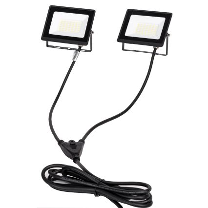 Aigostar - LED reflektor so stojanom 2xLED/30W/230V 6500K IP65 oranžová/čierna