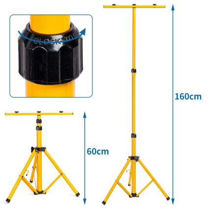Aigostar - LED reflektor so stojanom 2xLED/30W/230V 6500K IP65 oranžová/čierna