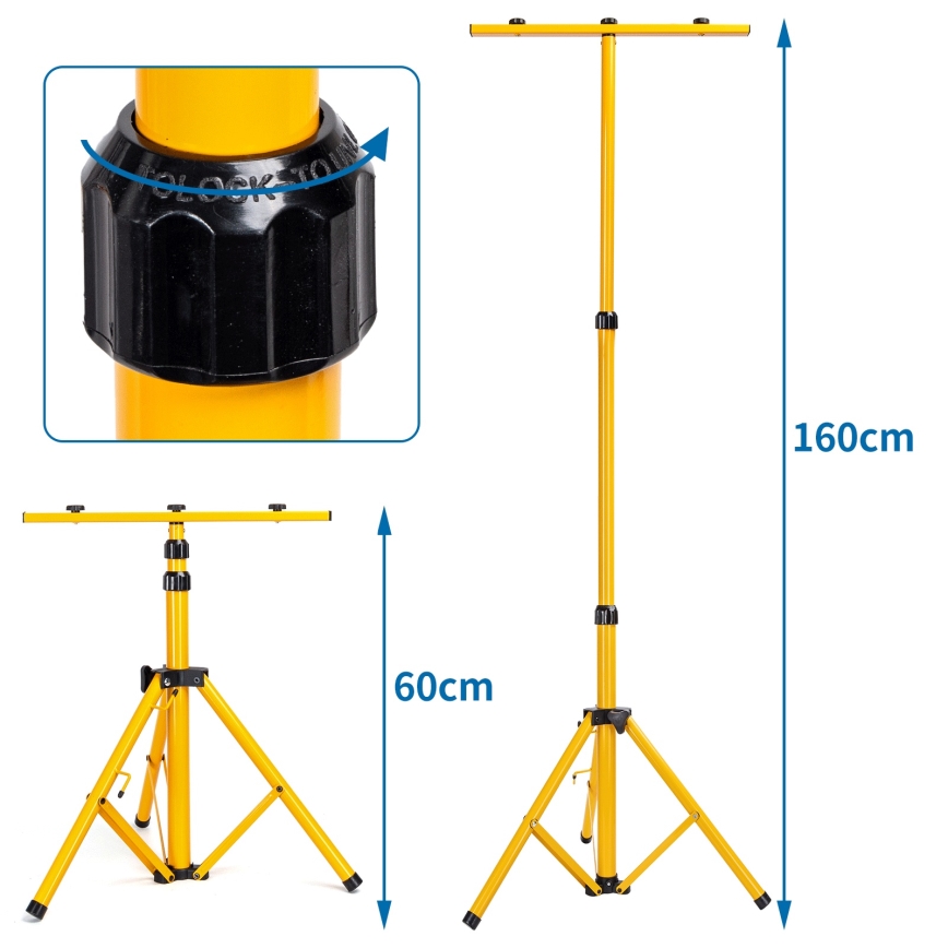 Aigostar - LED reflektor so stojanom 2xLED/30W/230V 6500K IP65 oranžová/čierna
