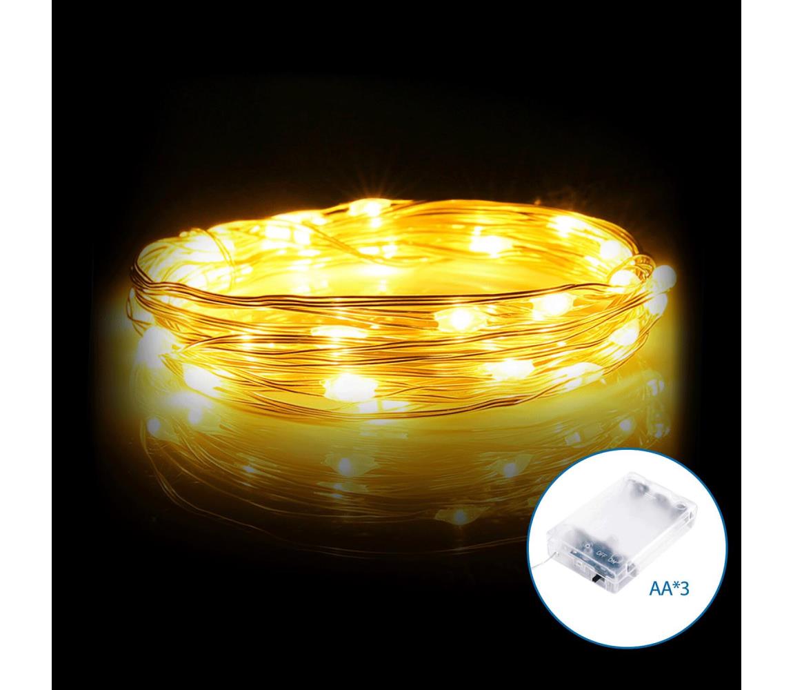 B.V. - LED reťaz 100xLED/3xAA 10,3m teplá biela B10303KO8