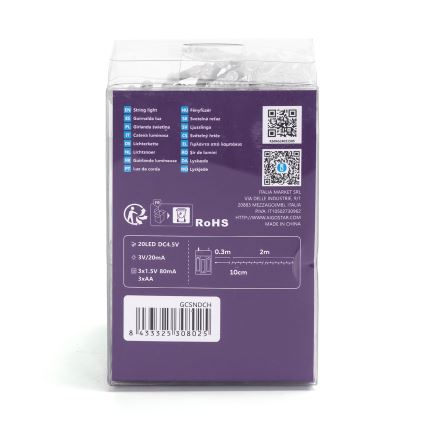 Aigostar - LED reťaz 100xLED/3xAA 10,3m viacfarebná