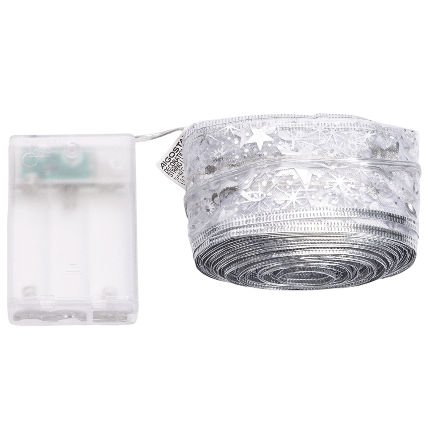 Aigostar - LED  reťaz 100xLED/3xAA 10 m teplá biela strieborná