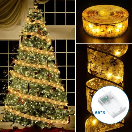 Aigostar - LED reťaz 100xLED/3xAA 10 m teplá biela zlatá