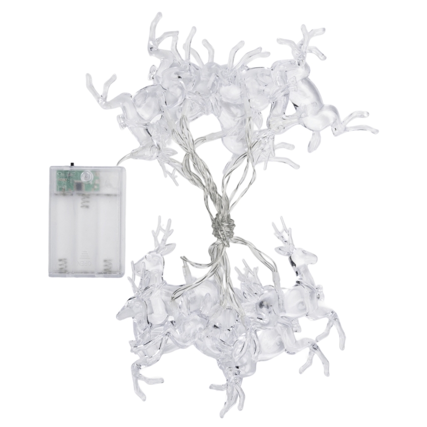 Aigostar - LED reťaz 10xLED/3xAA 1,5 m teplá biela s motívom jeleňov