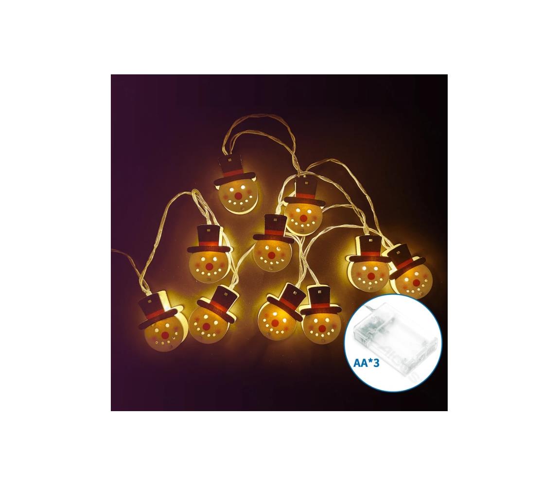 B.V. - LED reťaz 20xLED/3xAA 3m teplá biela snehuliak B10303Q72