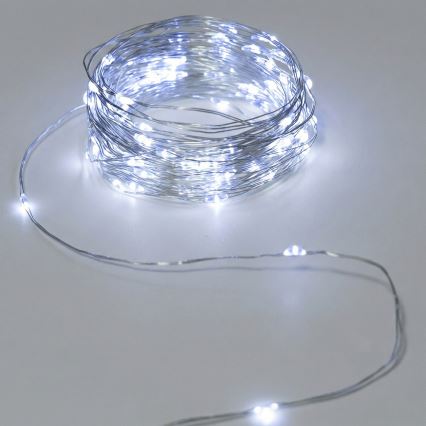 Aigostar - LED vonkajší svetelný reťazec 50xLED/3xAA IP44 5,3 m studená biela