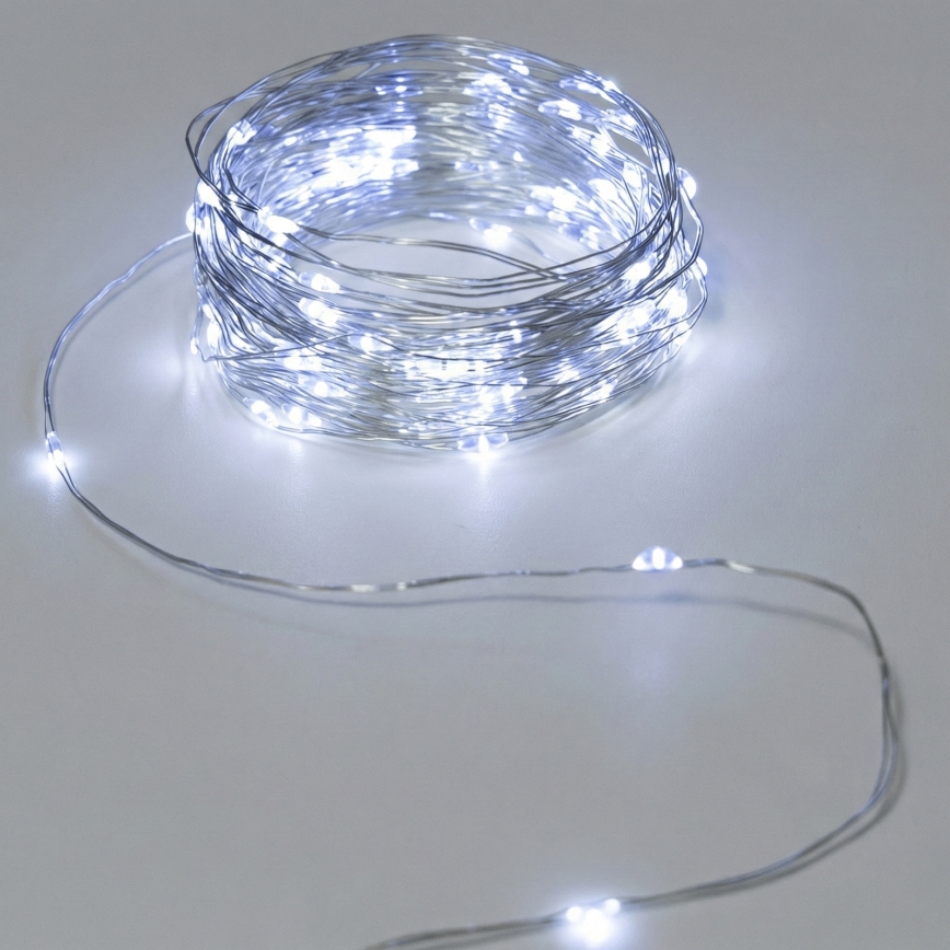 Aigostar - LED vonkajší svetelný reťazec 50xLED/3xAA IP44 5,3 m studená biela