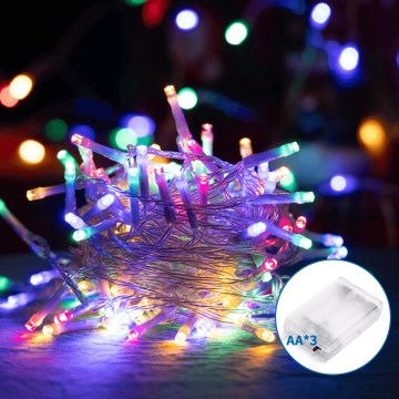 Aigostar - LED reťaz 50xLED/3xAA 5,3m viacfarebná