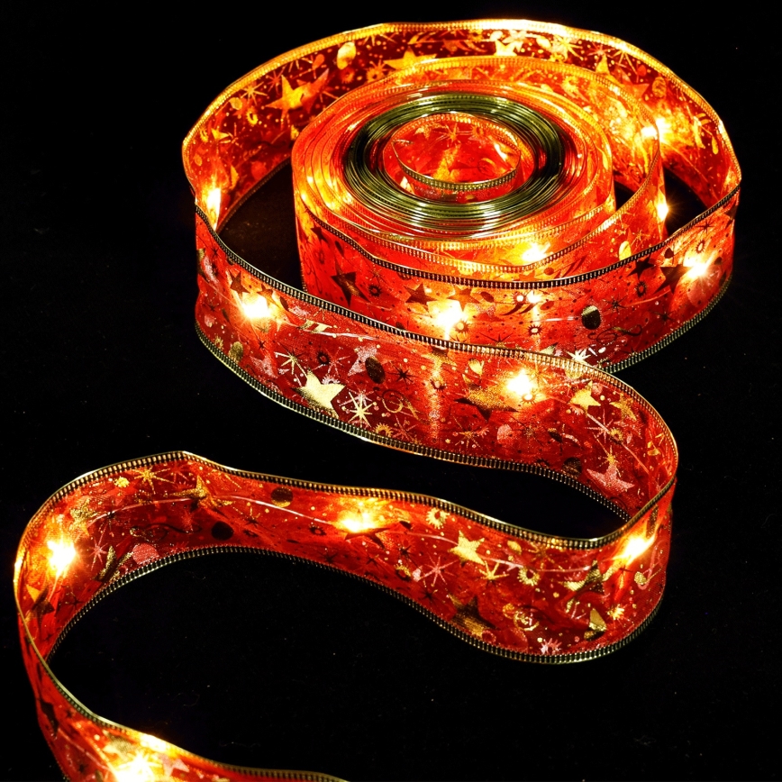 Aigostar - LED reťaz 50xLED/3xAA 5m teplá biela červená