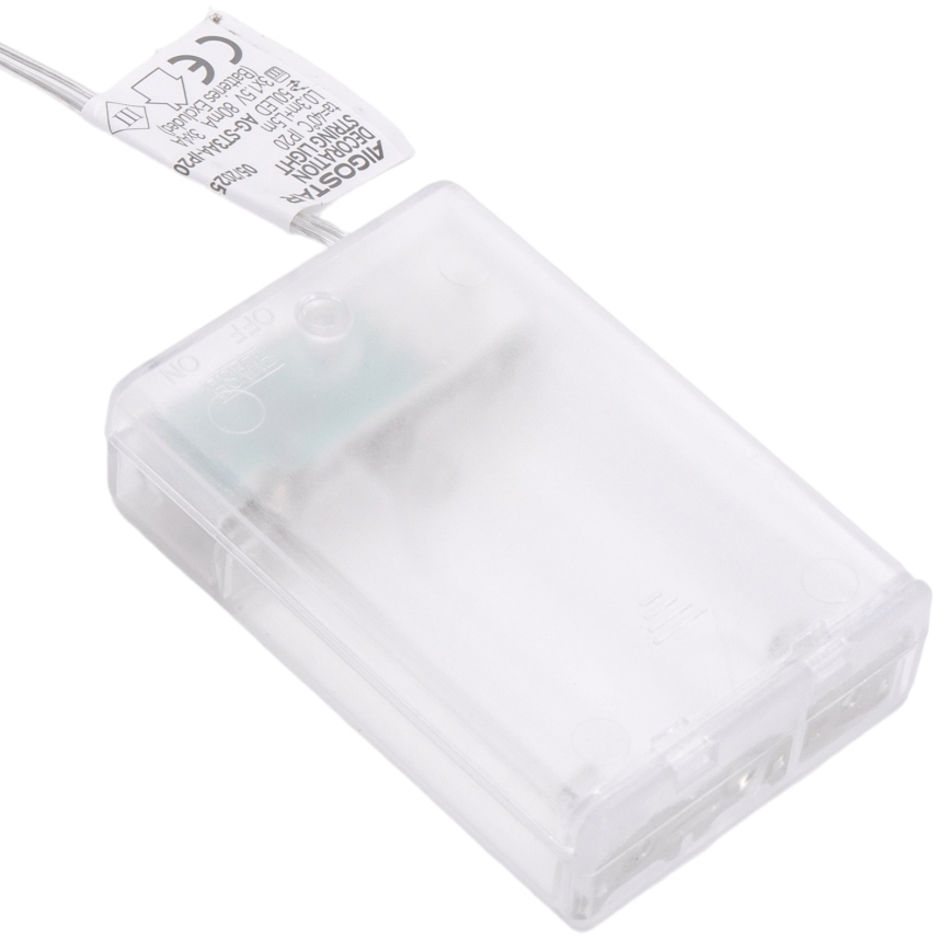 Aigostar - LED  reťaz 50xLED/3xAA 5 m teplá biela strieborná