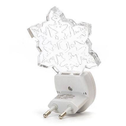 Aigostar - LED RGB Nočné svetlo so senzorom súmraku LED/0,5W/230V vločka