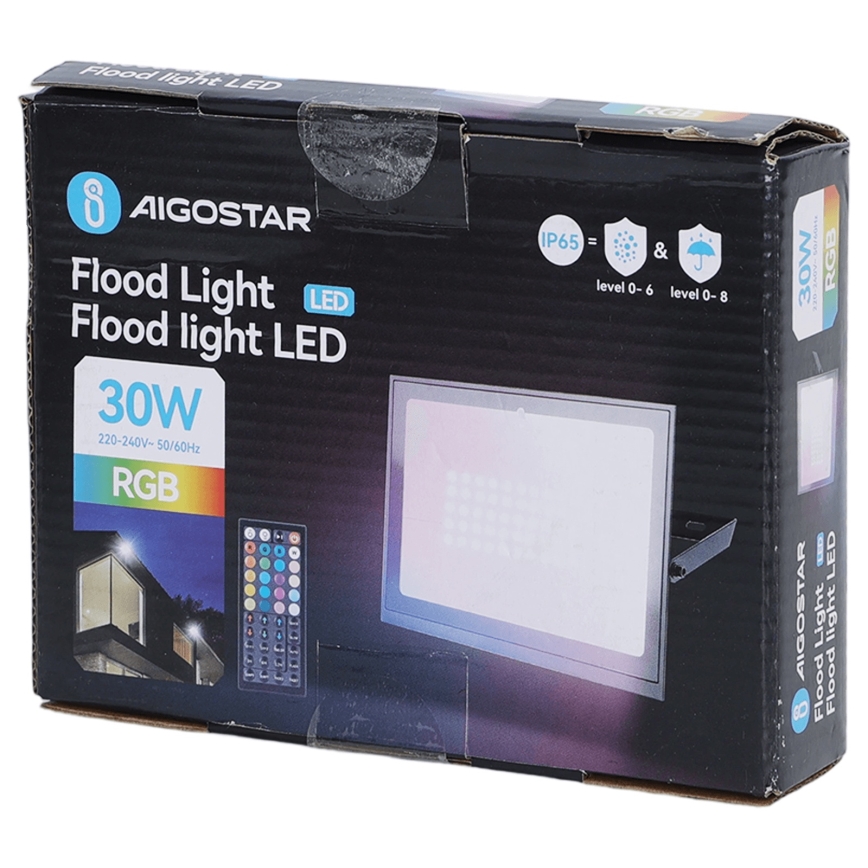 Aigostar - LED RGB reflektor 30 W/230 V, IP65 + diaľkové ovládanie