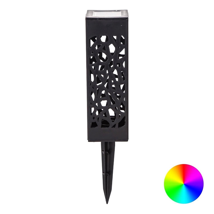 Aigostar - LED RGB Solárna lampa LED/0,006W/1,2V 28,5cm čierna  IP44 100 mAh