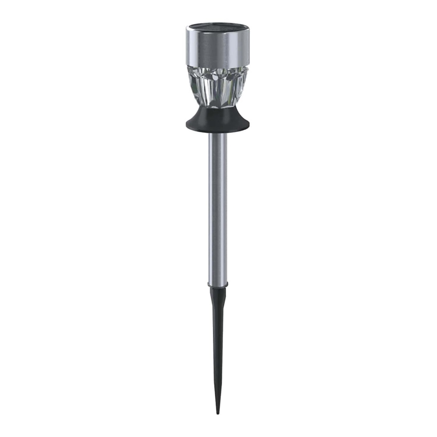 Aigostar - LED RGB Solárna lampa LED/0,006W/1,2V 35,5 cm 100 mAh matný chróm IP44