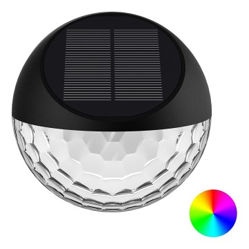 Aigostar - LED RGB Solárne nástenné svietidlo LED/2W/1,2V 300 mAh čierna IP44