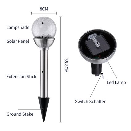 Aigostar - LED RGB Solárne svietidlo LED/0,08W/2V IP44 200 mAh