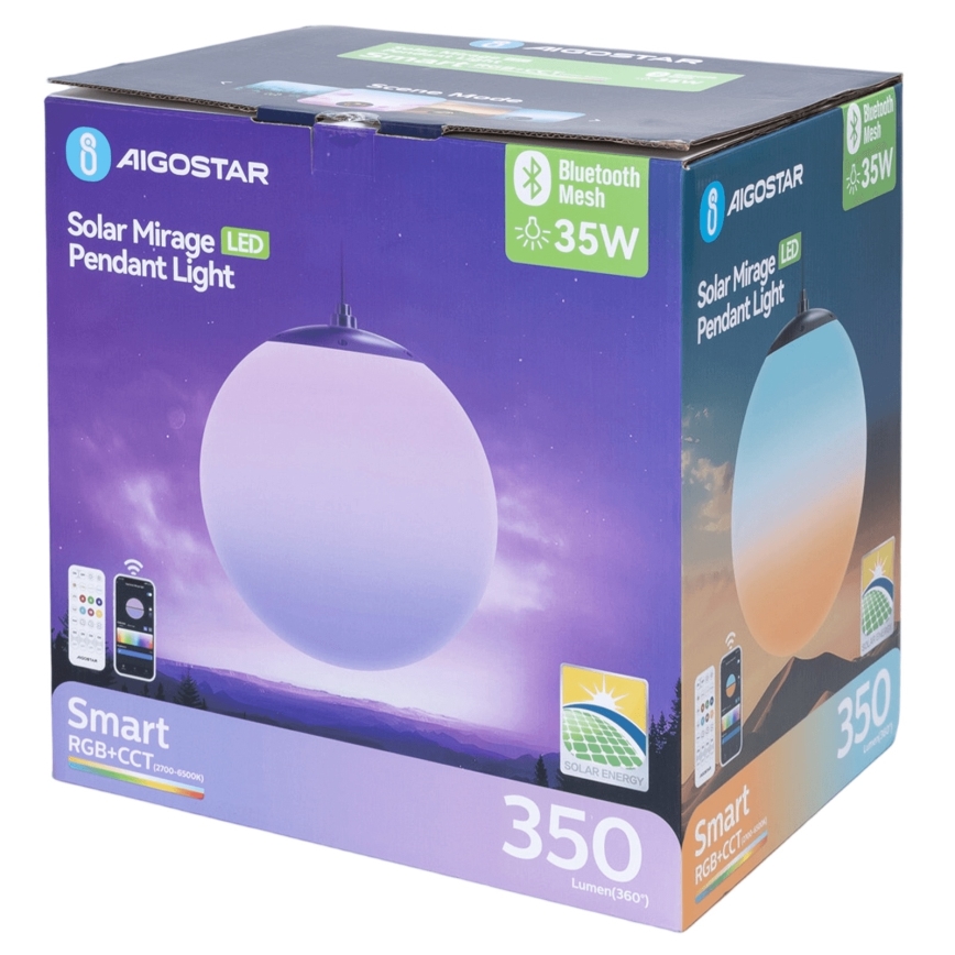Aigostar - LED RGB Stmievateľný solárny luster MESH LED/5W/3,7V 8000 mAh 2700K-6500K IP65 pr. 30 cm
