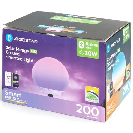 Aigostar - LED RGB Stmievateľná vonkajšia lampa MESH LED/20W/3,7V 4000mAh 2700-6500K IP65 priemer 20 cm