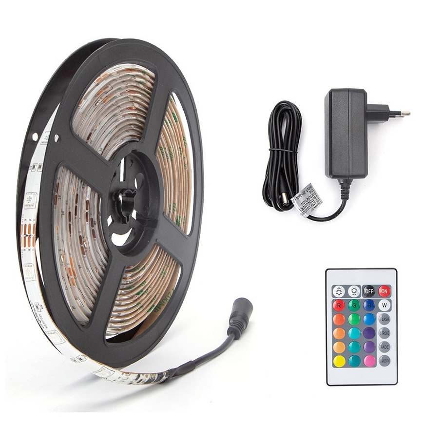 Aigostar - LED RGB Stmievateľný pásik 5m LED/24W/12/230V IP65 + DO