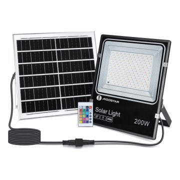 Aigostar - LED RGB Stmievateľný solárny reflektor LED/200W/3,2V IP66 + diaľkové ovládanie