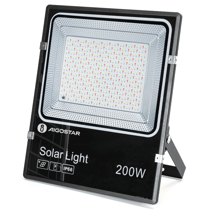 Aigostar - LED RGB Stmievateľný solárny reflektor LED/200W/3,2V IP66 16000 mAh + diaľkové ovládanie