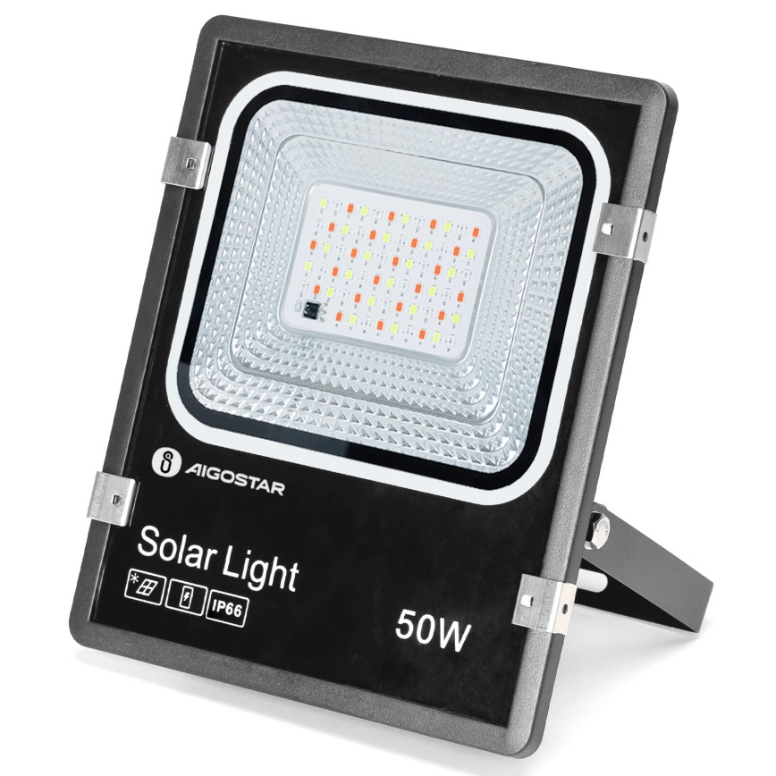 Aigostar - LED RGB Stmievateľný solárny reflektor LED/50W/3,2V IP66 4000 mAh + diaľkové ovládanie