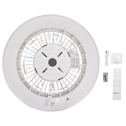Aigostar - LED RGBW stmievateľné stropné svietidlo s ventilátorom LED/40W/230V 2700-6500K pr. 48,5 cm biela + diaľkové ovládanie