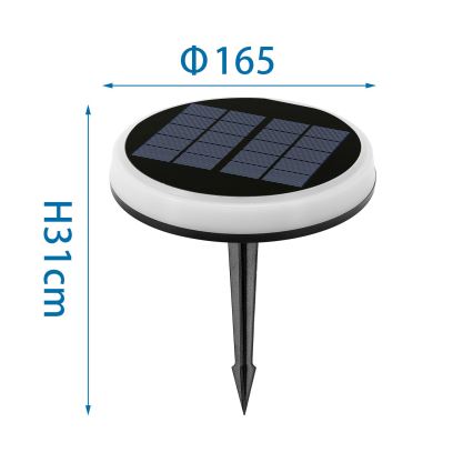 Aigostar - LED RGBIC Solárne svietidlo LED/0,6W/3,7V IP65 2000 mAh