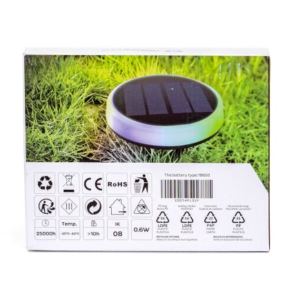 Aigostar - LED RGBIC Solárne svietidlo LED/0,6W/3,7V IP65 2000 mAh