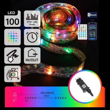 Aigostar - LED RGBICW Inteligentný vonkajší svetelný reťazec MESH 100xLED 10 m IP44 + diaľkové ovládanie