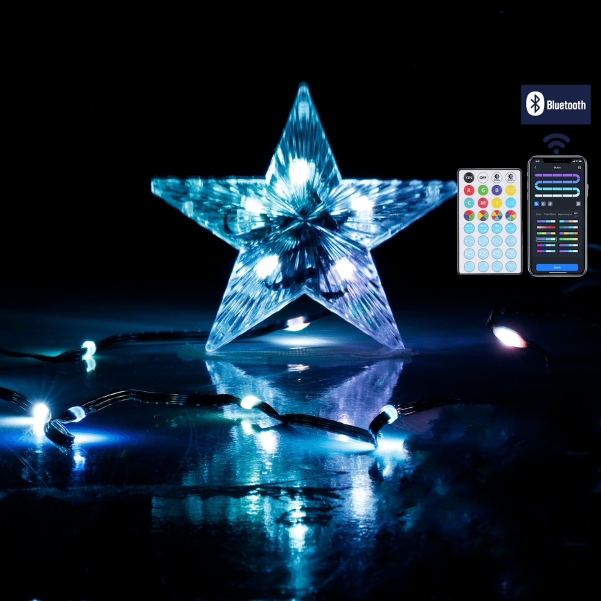 Aigostar - LED RGBICW Inteligentný vonkajší vianočný reťaz MESH 100xLED 10m IP44 + diaľkové ovládanie