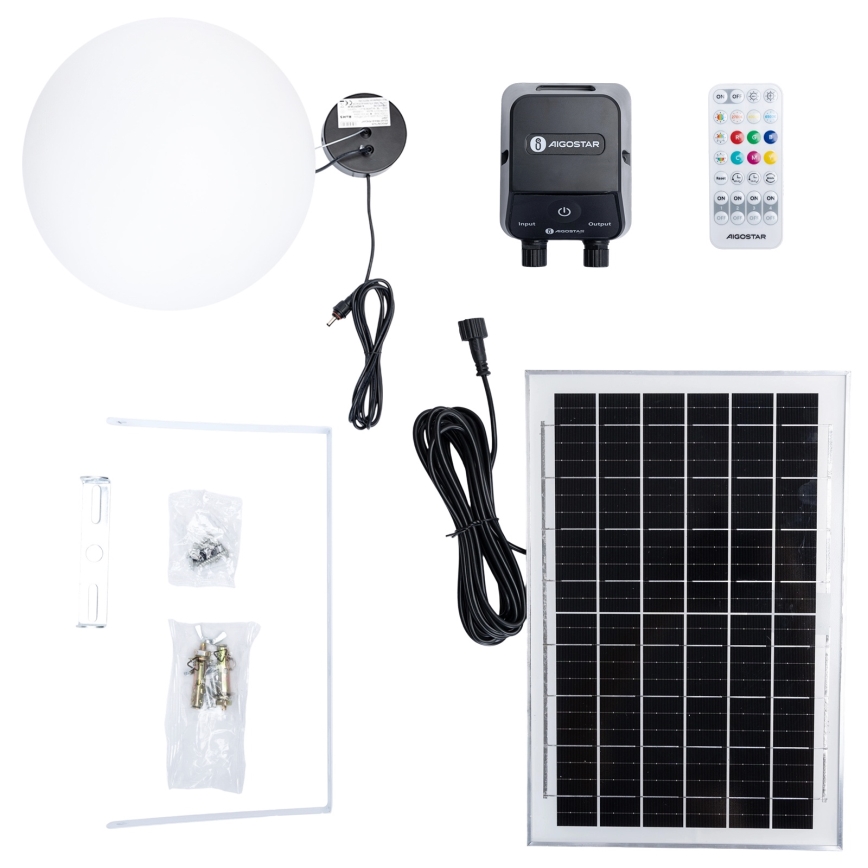 Aigostar - LED RGBW Stmievateľný solárny luster MESH LED/5W/3,7V 8000 mAh 2700K-6500K IP65 pr. 30 cm
