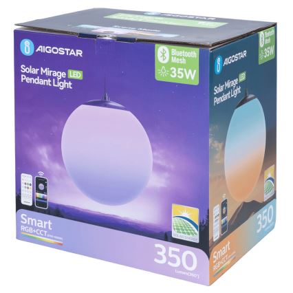 Aigostar - LED RGBW Stmievateľný solárny luster MESH LED/5W/3,7V 8000 mAh 2700K-6500K IP65 pr. 30 cm