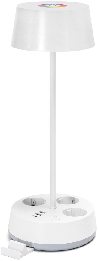 Aigostar - LED RGBW Stmievateľná stolná lampa so zásuvkami a USB LED/4,6W/230V 3000/4000/6500K biela