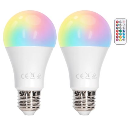 Aigostar - LED RGBW Stmievateľná žiarovka A60 E27/8W/230V 3000K + diaľkové ovládanie