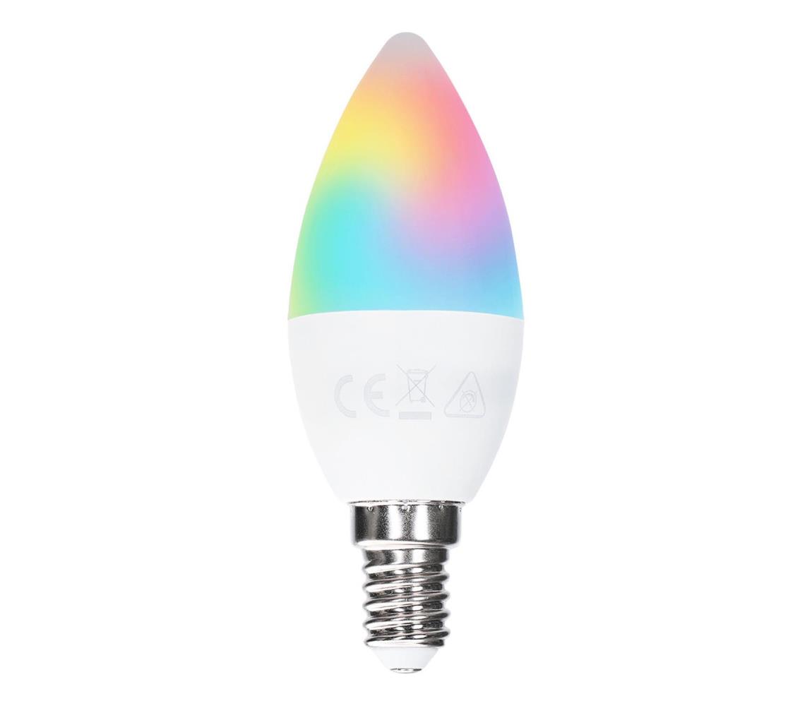 B.V. - LED RGBW Stmievateľná žiarovka C37 E14/6W/230V 3000K + diaľkové ovládanie B101054E1