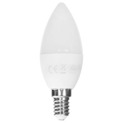 Aigostar - LED žiarovka RGBW, stmievateľná C37 E14/6W/230V 3000K + diaľkové ovládanie
