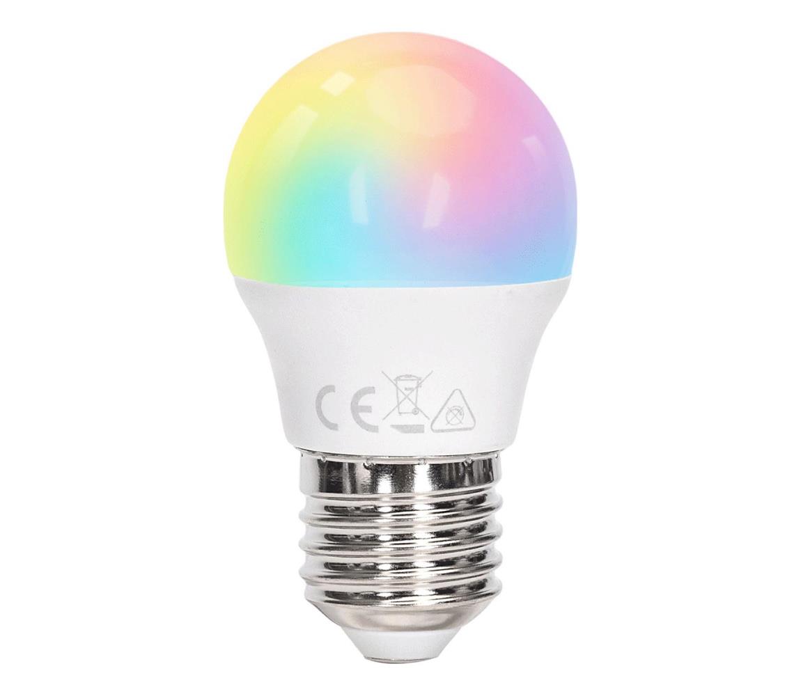 B.V. - LED RGBW stmievateľná žiarovka G45 E27/4,8W/230V 3000K + diaľkový ovládač B101054E5