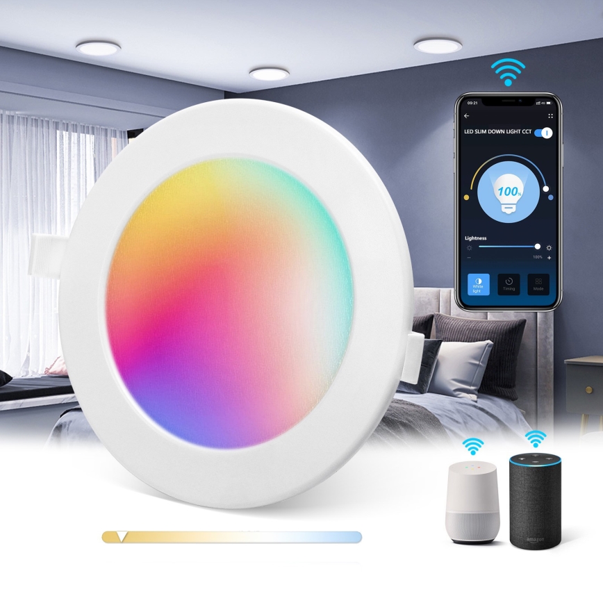 Aigostar - LED RGBW Stmievateľné kupelnové podhľadové svietidlo MESH Smart LED/6W/230V 2700-6500K IP44