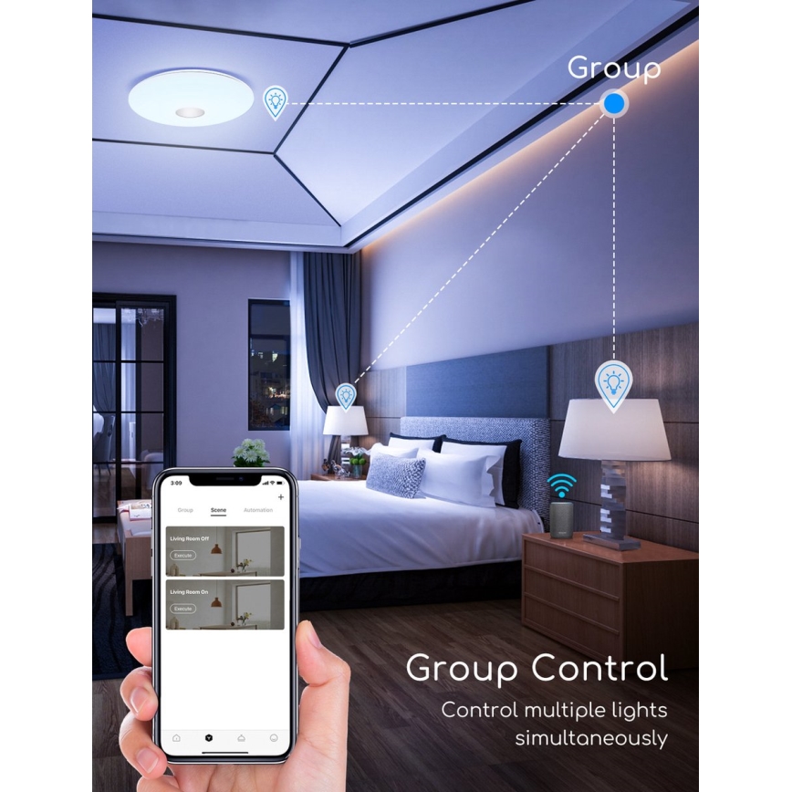 Aigostar - LED RGBW Stmievateľné stropné svietidlo 18W/230V pr. 34 cm Wi-Fi