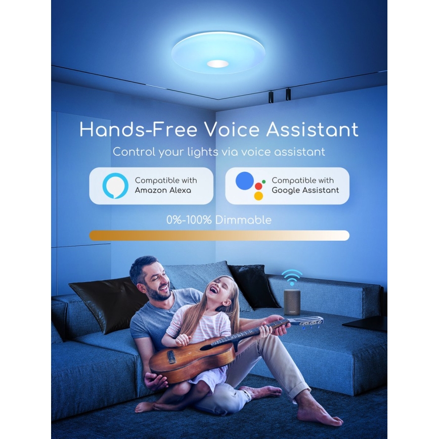 Aigostar - LED RGBW Stmievateľné stropné svietidlo 18W/230V pr. 34 cm Wi-Fi