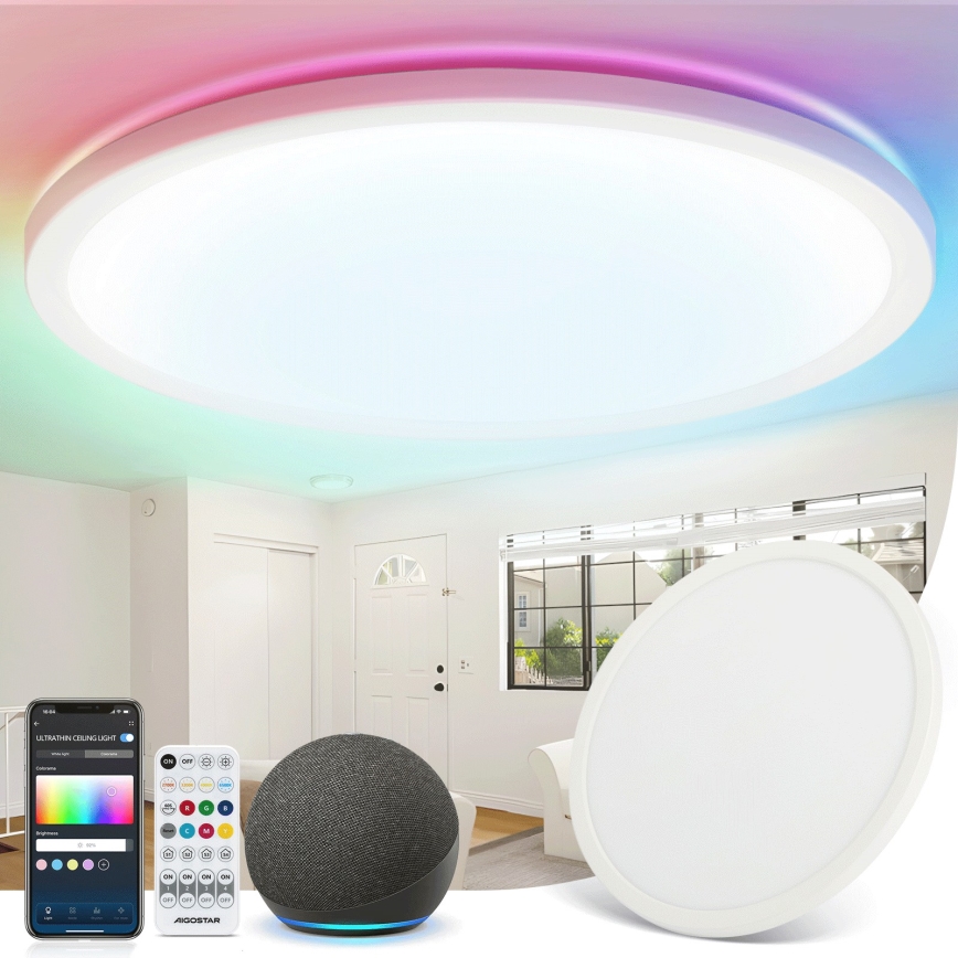 Aigostar - LED RGBW Stmievateľné stropné svietidlo MESH LED/36W/230V 3000-6500K biela + diaľkové ovládanie