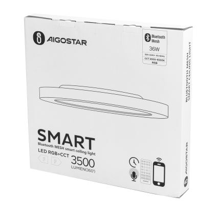 Aigostar - LED RGBW Stmievateľné stropné svietidlo MESH LED/36W/230V 3000-6500K biela + diaľkové ovládanie