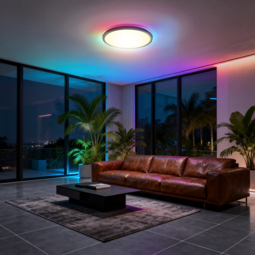 Aigostar - LED RGBW stmievateľné stropné svietidlo MESH LED/24W/230V 3000-6500K čierne + diaľkové ovládanie